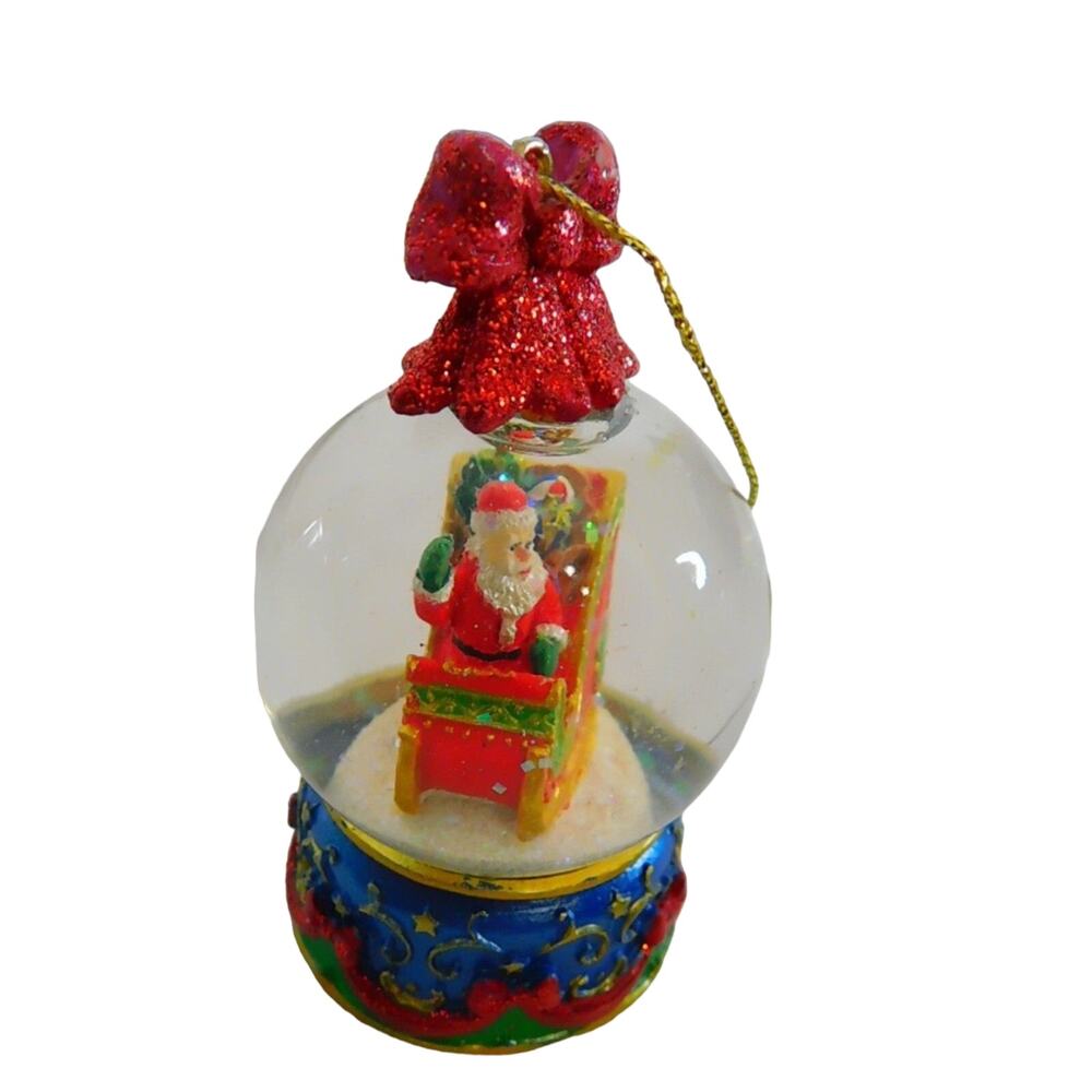 The Danbury Mint The White Christmas Santa Snow Globe Ornament - Picture 2 of 6